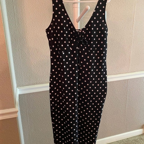 planet Gold Black and White Polka Dot Dress - Picture 1 of 3
